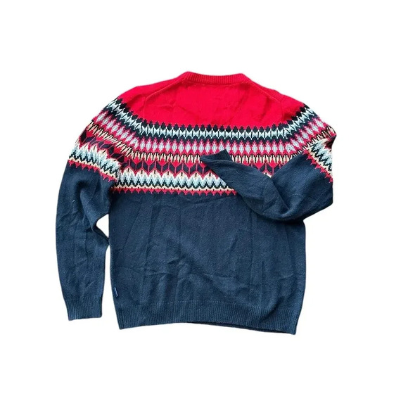 Vineyard Vines Nautical Red Fair Isle Wool-Blend Sweater Size XL - Picture 1 of 8